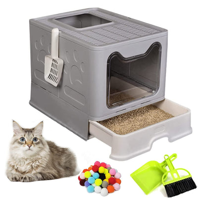Enclosed Top-Entry Cat Litter Box