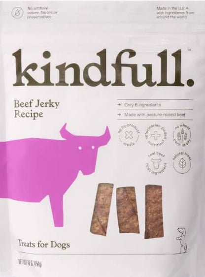 Kindfull Beef Jerky Dog Treats 16oz Resealable Bags