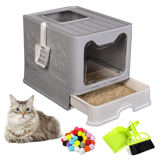 Enclosed Top-Entry Cat Litter Box